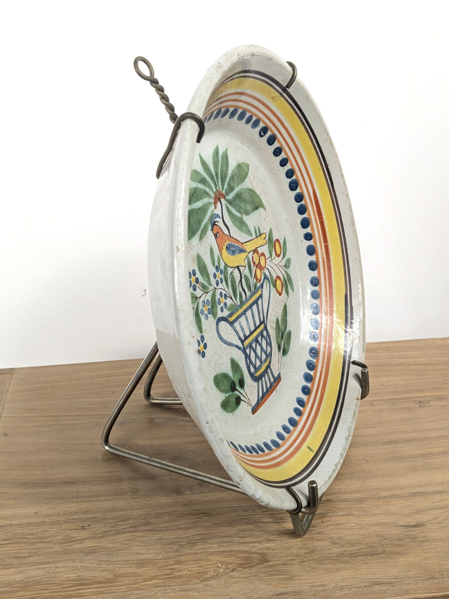 Early 19th-century Plate - Bird On A Vase-photo-1