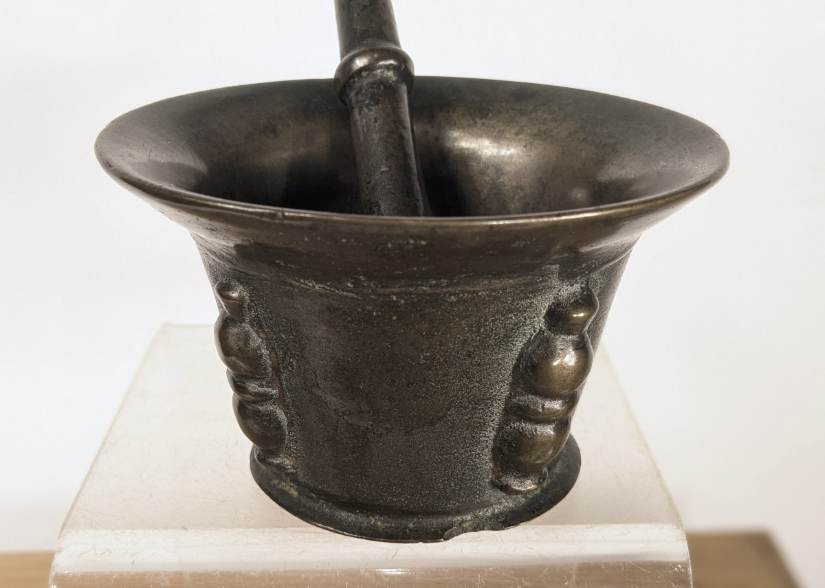 Small Mortar And Pestle - Bronze, 17th-18th Century -photo-4