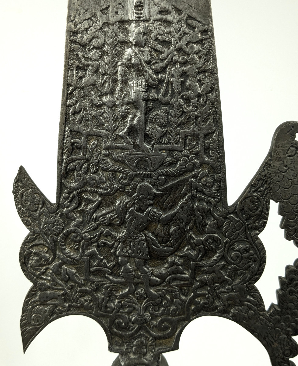 Hallebarde néo- Renaisance - fonte de fer circa 1850-photo-3