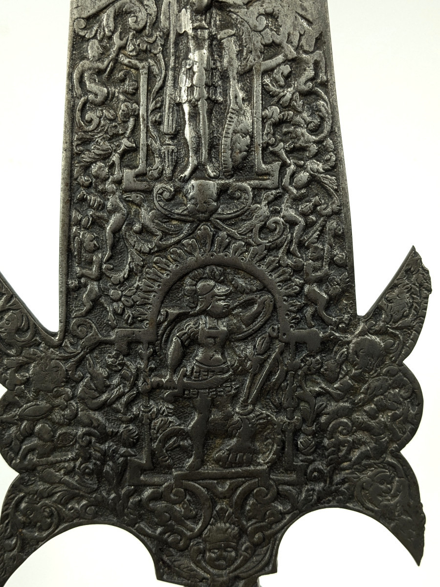 Hallebarde néo- Renaisance - fonte de fer circa 1850-photo-3