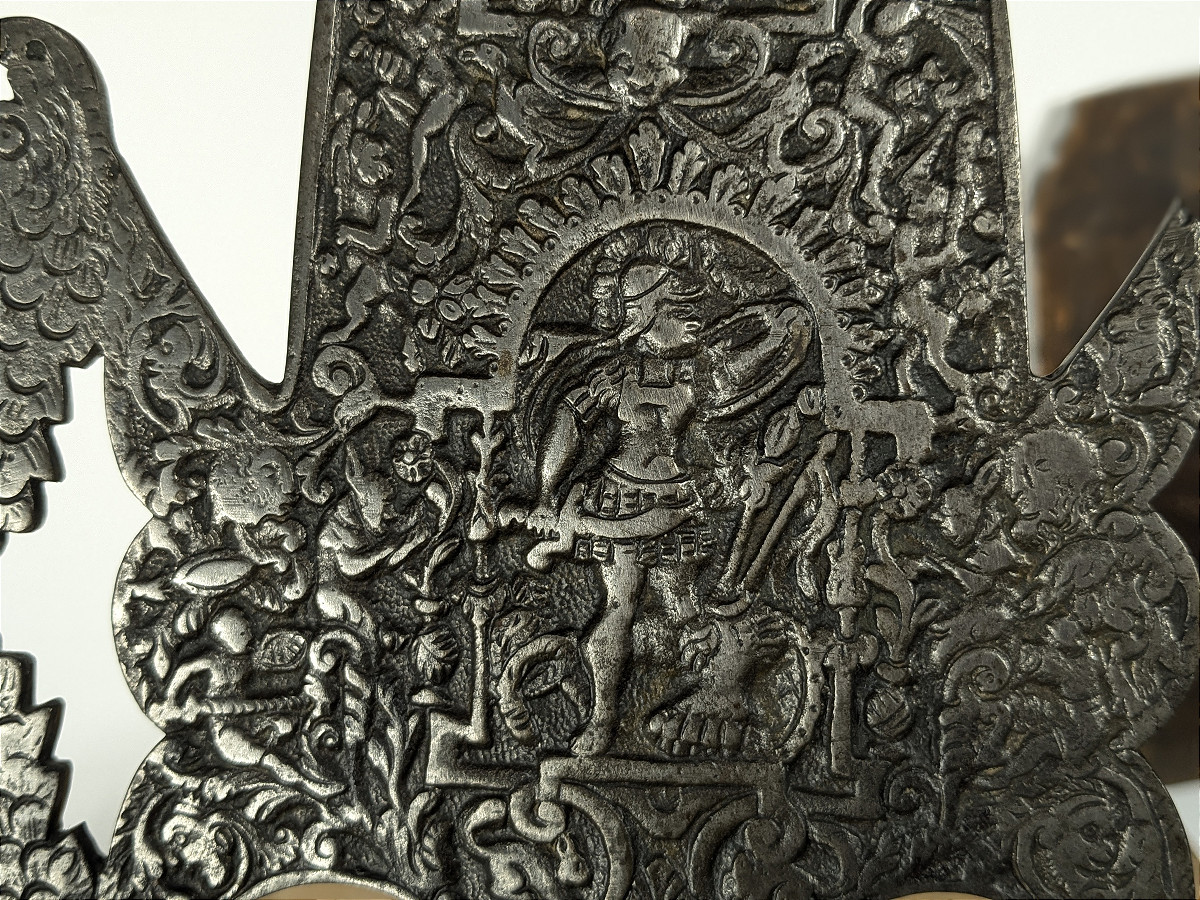 Hallebarde néo- Renaisance - fonte de fer circa 1850-photo-6