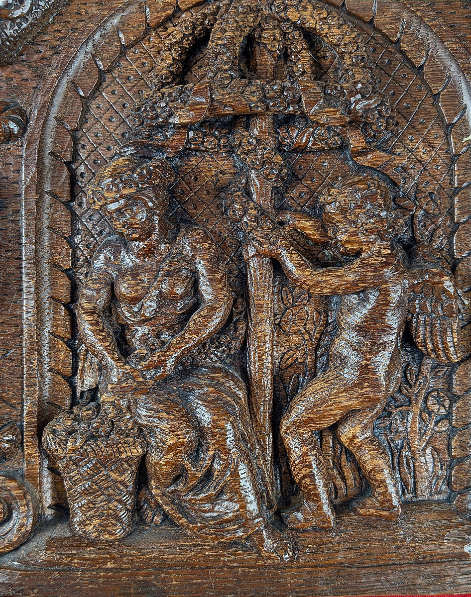 Cupid And A Young Girl Weaving Garlands. Late 19th-century Relief - Renaissance Style-photo-3