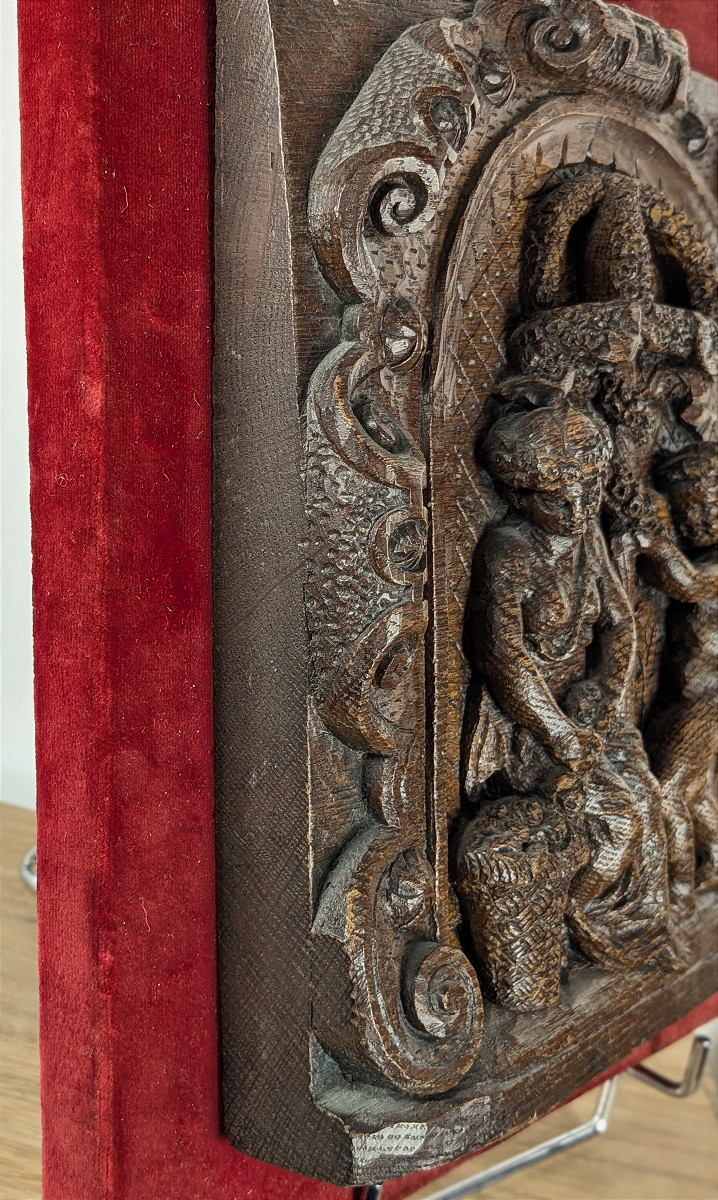 Cupid And A Young Girl Weaving Garlands. Late 19th-century Relief - Renaissance Style-photo-3