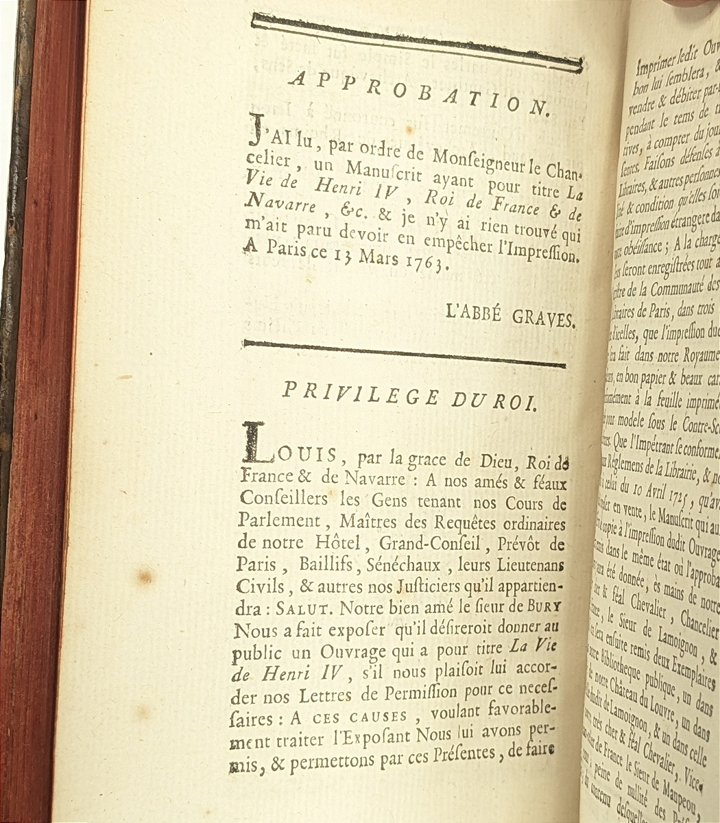 History Of The Life Of Henry IV - 1766 - By De Bury - 4 Volumes-photo-6