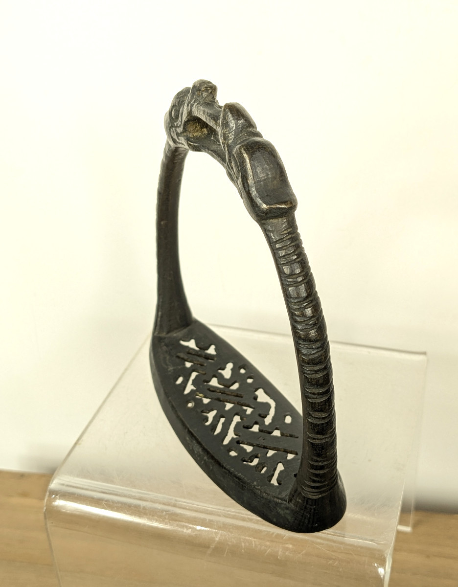 Chinese Stirrup - Bronze, 19th Century Or Earlier-photo-7