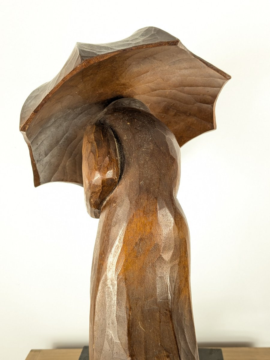 Bretonne au parapluie - sculpture 1930-50 -photo-3