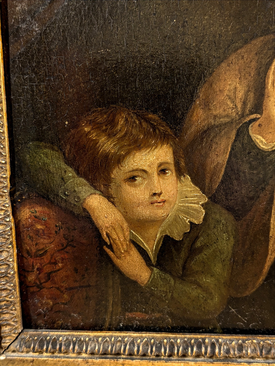 The Adoration - Oil On Wood, 18th Century -photo-2