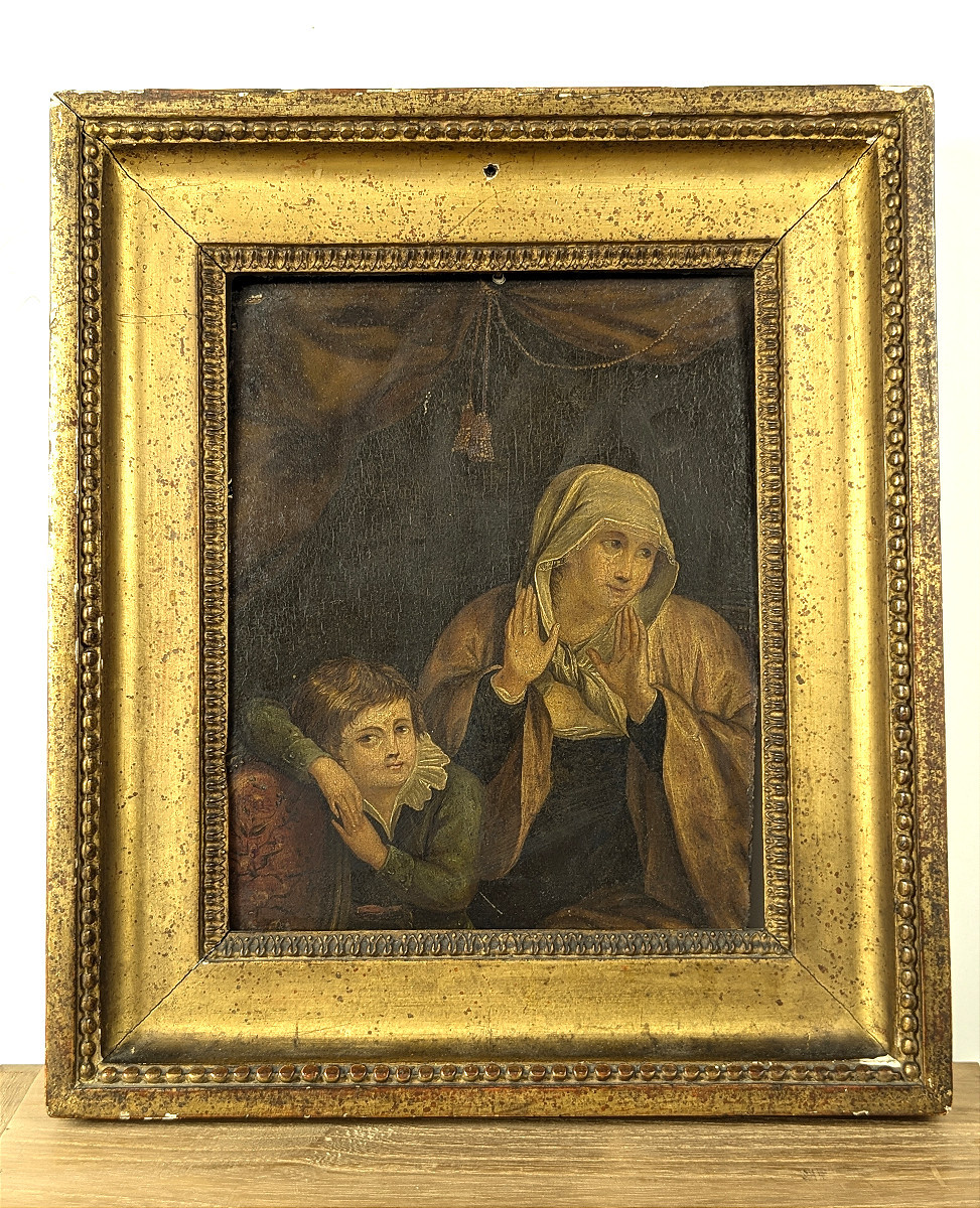 The Adoration - Oil On Wood, 18th Century 