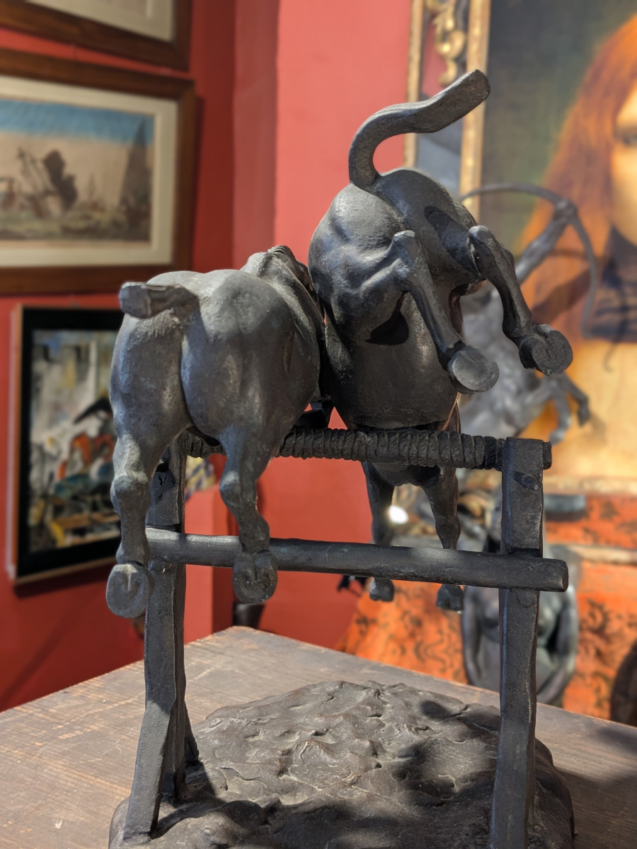 The Hurdle Jump - Bronze Horses After Constantin Critescu 1872-1928 - Early 20th Century #31-photo-5