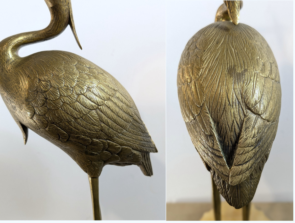 Heron Eating A Slow Worm, Bronze, Japan, Late 19th Century-photo-2