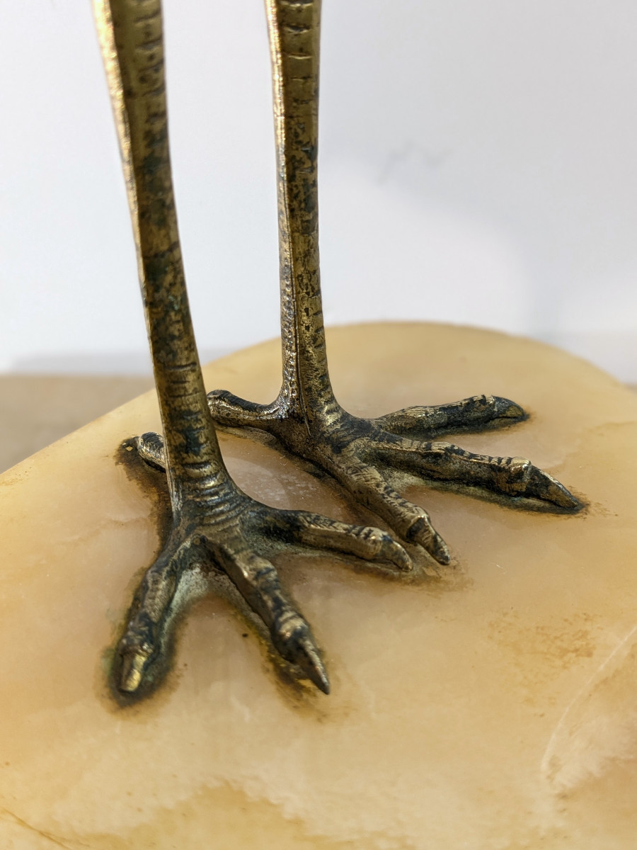 Heron Eating A Slow Worm, Bronze, Japan, Late 19th Century-photo-7