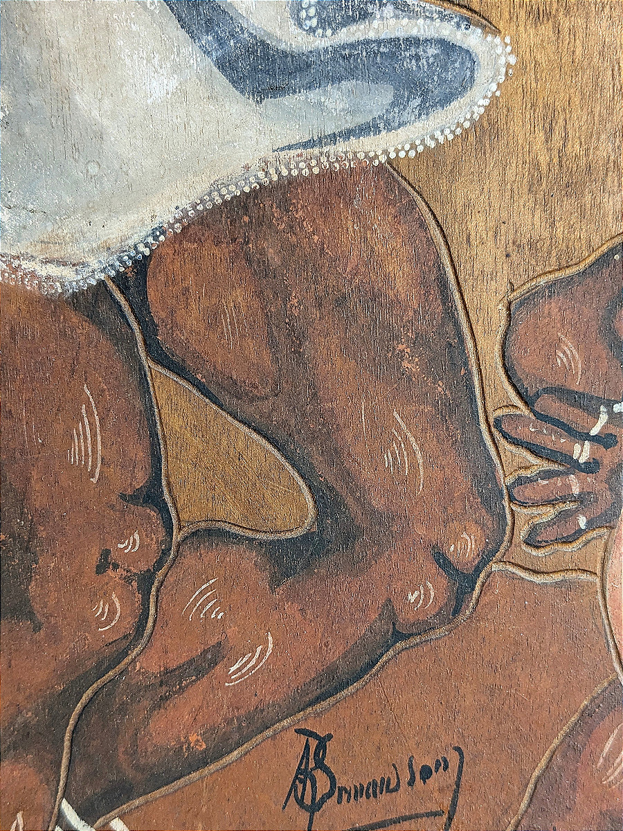 Plateau au danseur - Madagascar travail colonial - 1930-50 - 52cm-photo-5