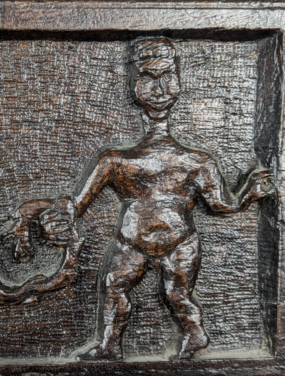 Tudor Period Relief - Coat Of Arms - Dragon - Lion - Allegory Of Power. Circa 1560-1600-photo-4