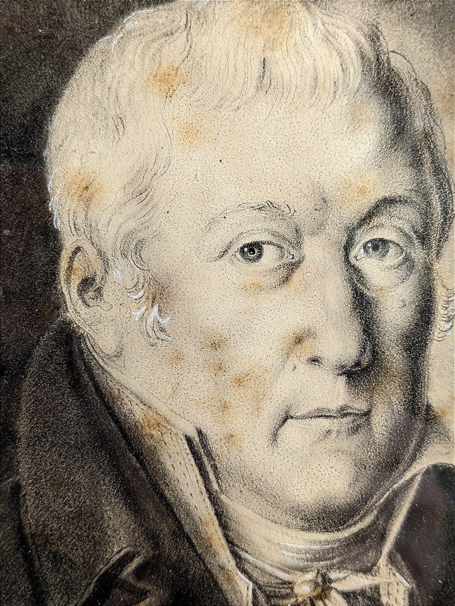 Portrait d'un membre de l'Ordre de Saint Michel - fusain 1820-photo-3