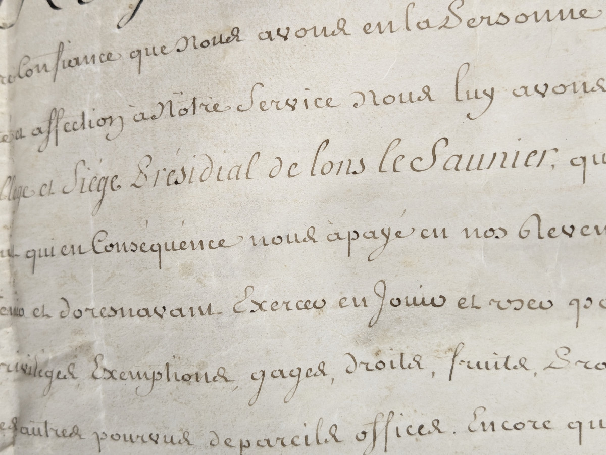 Lettres de provision d'office de Jacquet de la Douai 1737-94 - parchemin 1759-photo-6