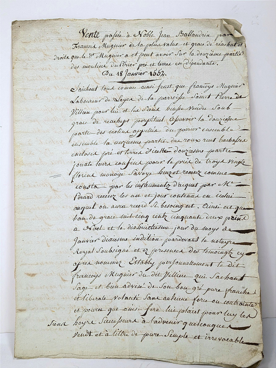 Noble Jean Ballandrin, (Ain)  Préfet de l'annone à Rome  - achat de moulins 1552 - -photo-2