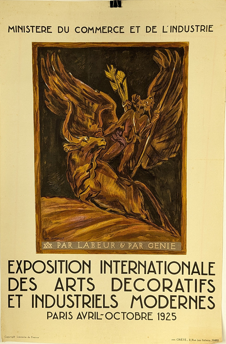 Antoine Bourdelle  - Affiche pour l' Exposition Internationale des Arts Décoratifs 1925-photo-2
