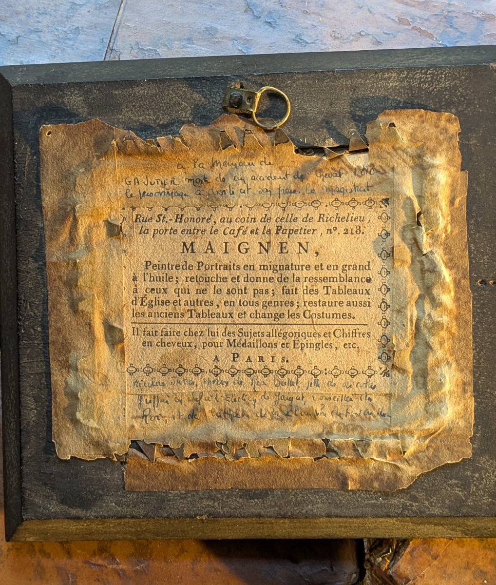 Brotherly Funeral Souvenir 1810 - Hair Frame - Jutier Family (king's Advisor)-photo-3