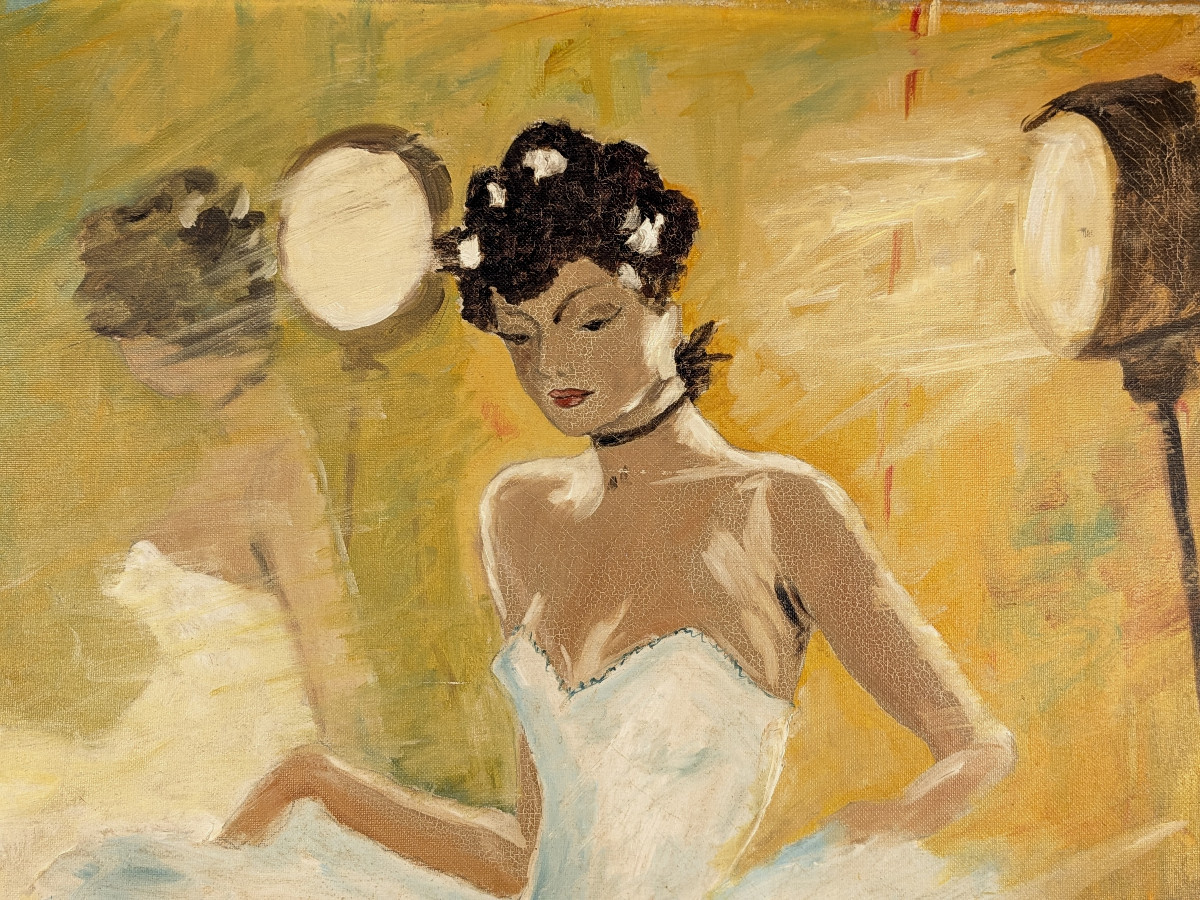 Danseuse - feux de la rampe  - huile circa 1950-60-photo-4