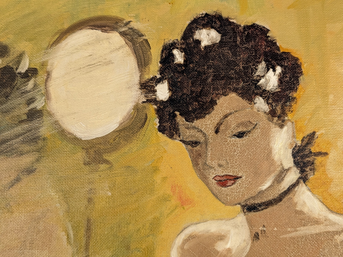 Danseuse - feux de la rampe  - huile circa 1950-60-photo-1