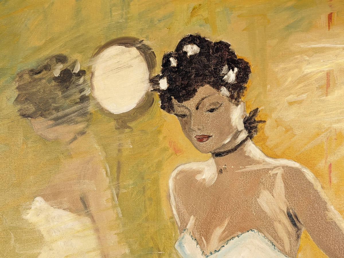 Danseuse - feux de la rampe  - huile circa 1950-60-photo-2
