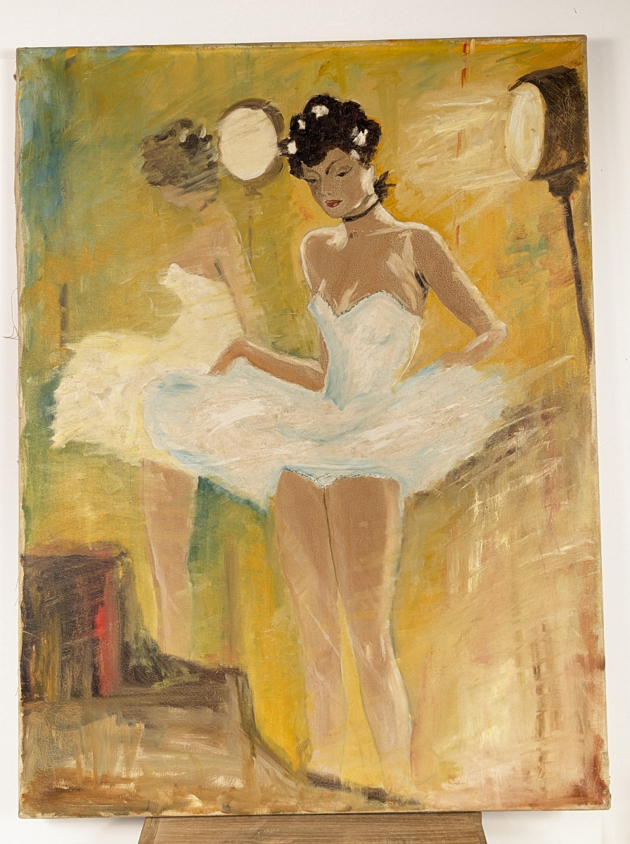 Danseuse - feux de la rampe  - huile circa 1950-60