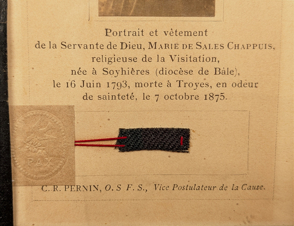 Relique de la tunique de Marie de Sales Chappuis - fin XIXe-photo-3