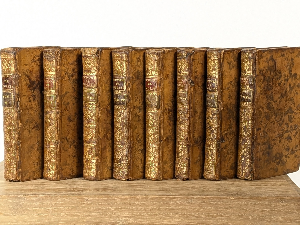 Oeuvres de Molière - gravures de François boucher - 8 volumes 1753 -photo-1