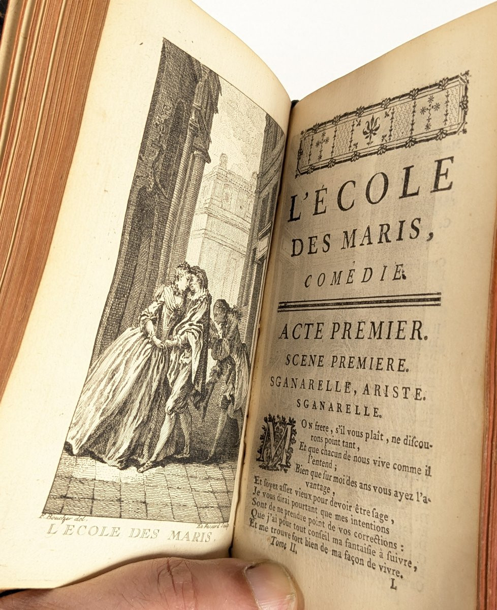 Oeuvres de Molière - gravures de François boucher - 8 volumes 1753 -photo-3