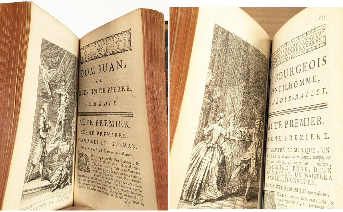 Oeuvres de Molière - gravures de François boucher - 8 volumes 1753 -photo-5