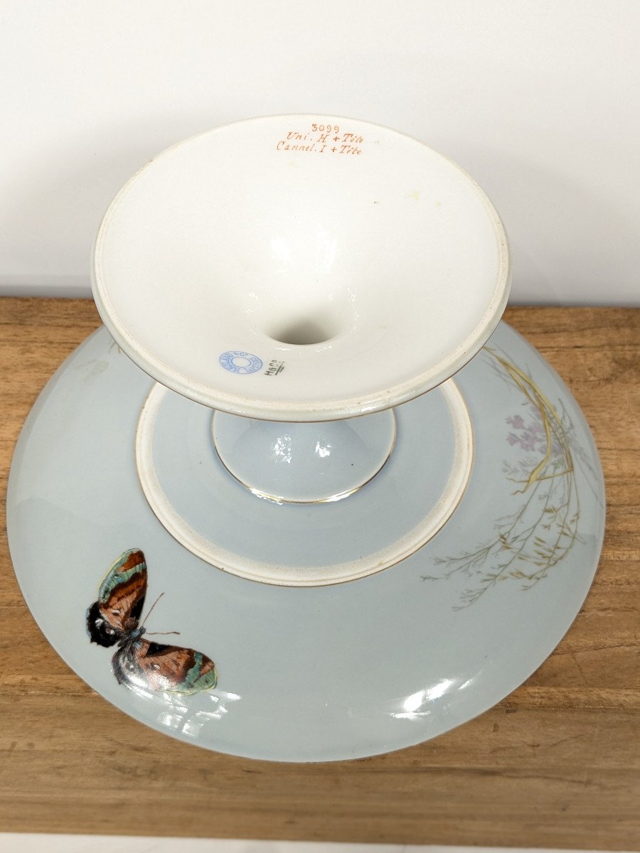 Compotier porcelaine Haviland  circa 1900 - décor gitane-photo-3