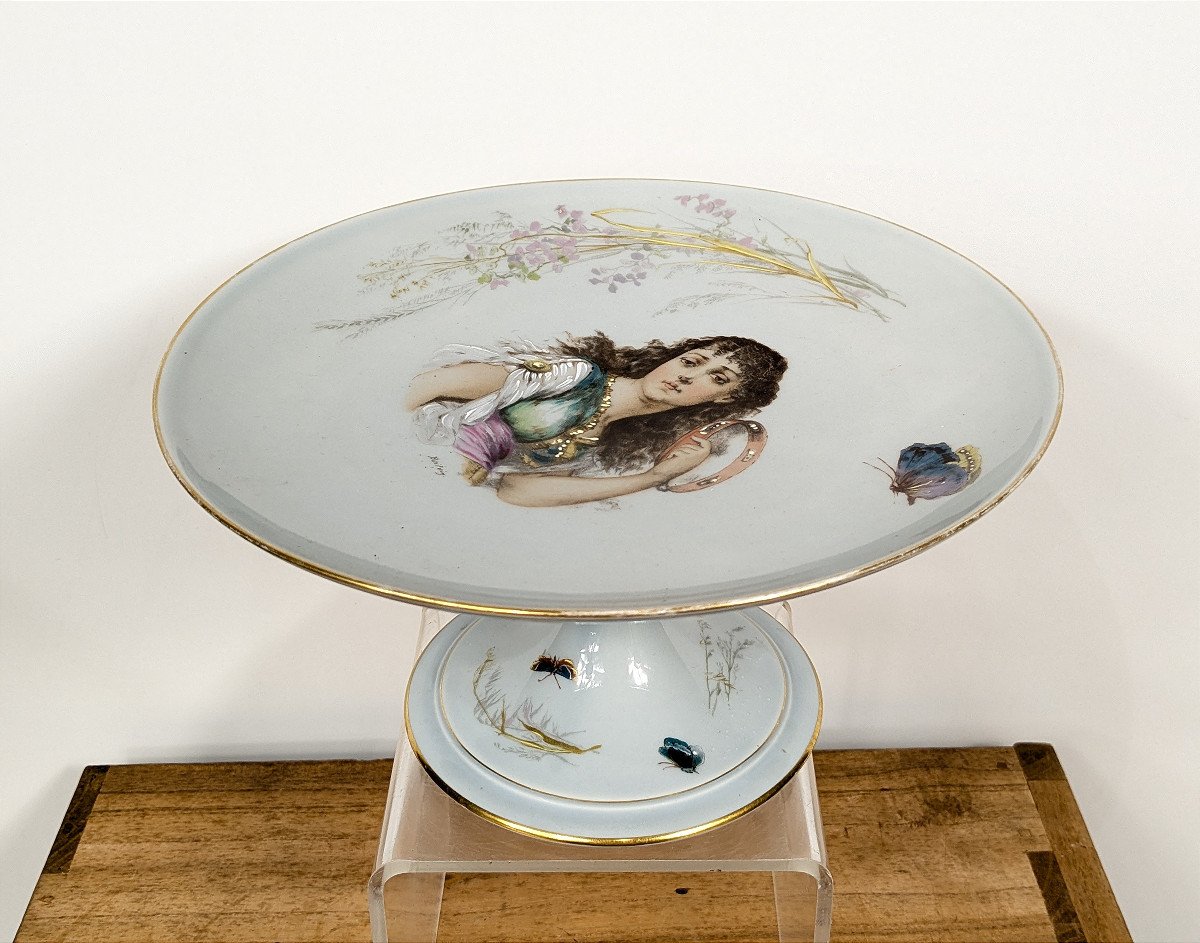 Compotier porcelaine Haviland  circa 1900 - décor gitane-photo-7