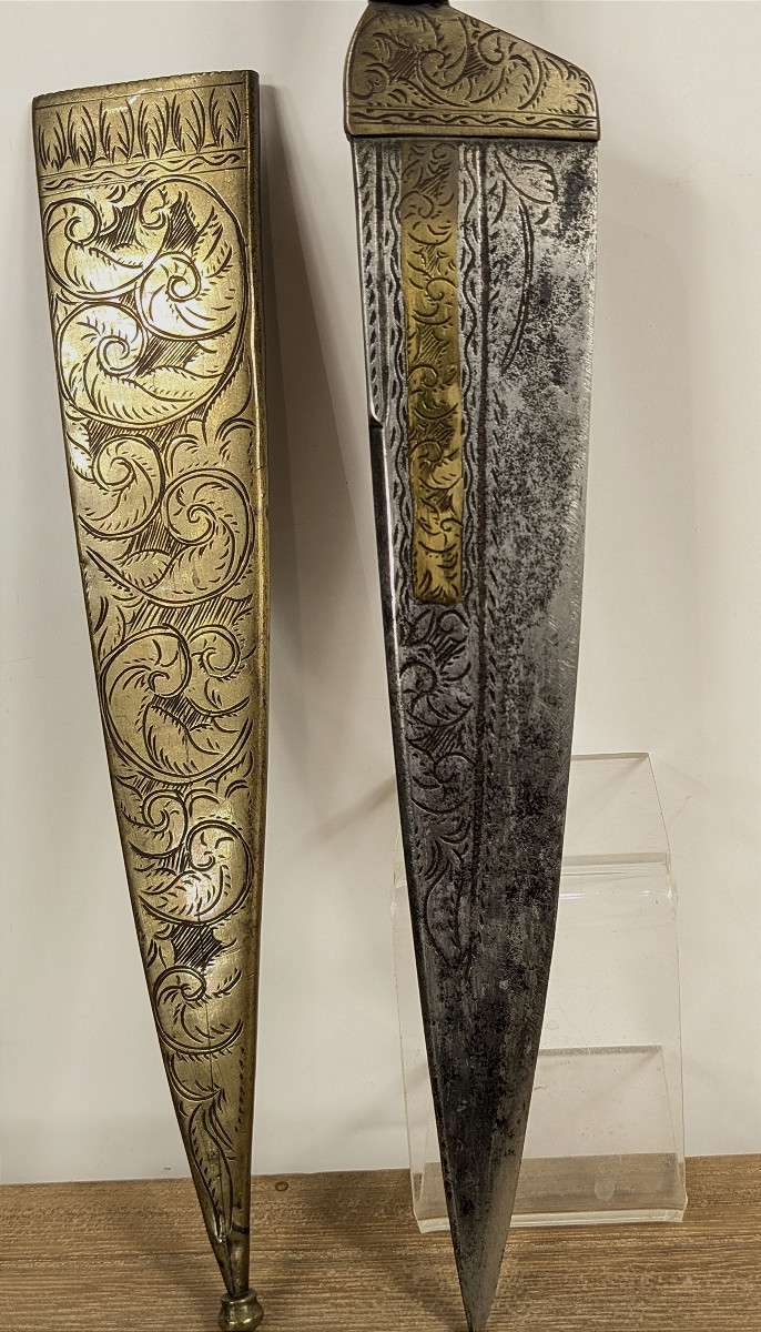Andalusian Dagger - Malaga - Circa Late 18th Century - Engraved Decoration.-photo-3