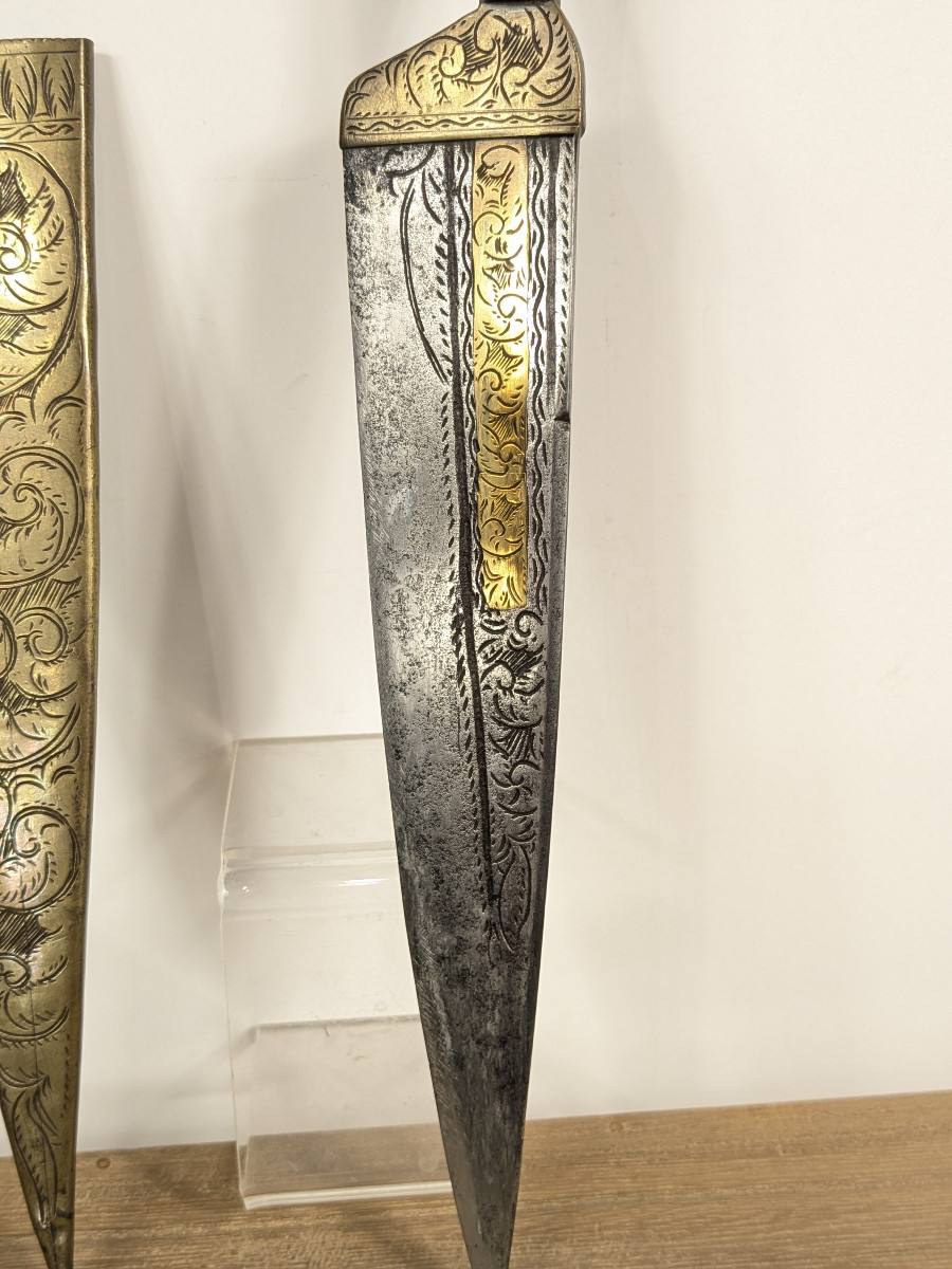 Andalusian Dagger - Malaga - Circa Late 18th Century - Engraved Decoration.-photo-6