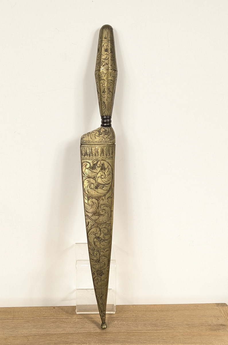 Andalusian Dagger - Malaga - Circa Late 18th Century - Engraved Decoration.-photo-7