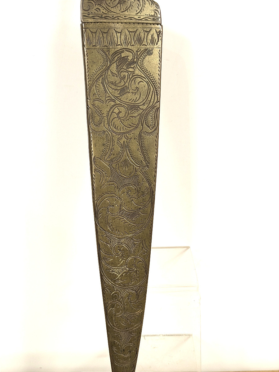 Andalusian Dagger - Malaga - Circa Late 18th Century - Engraved Decoration.-photo-8