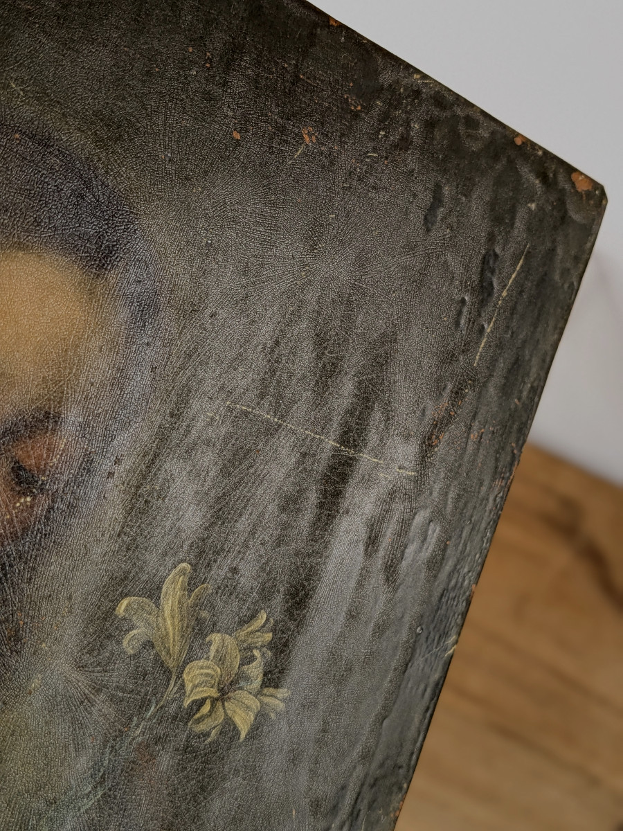 Joseph And The Child Jesus - Oil On Copper Second Half 18th Century Italy ? - To Restore-photo-7