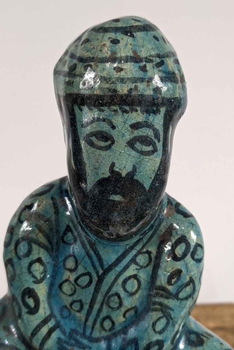 Personnage en faïence - Iran fin de l'époque Kadjar - fin XIXe -photo-2