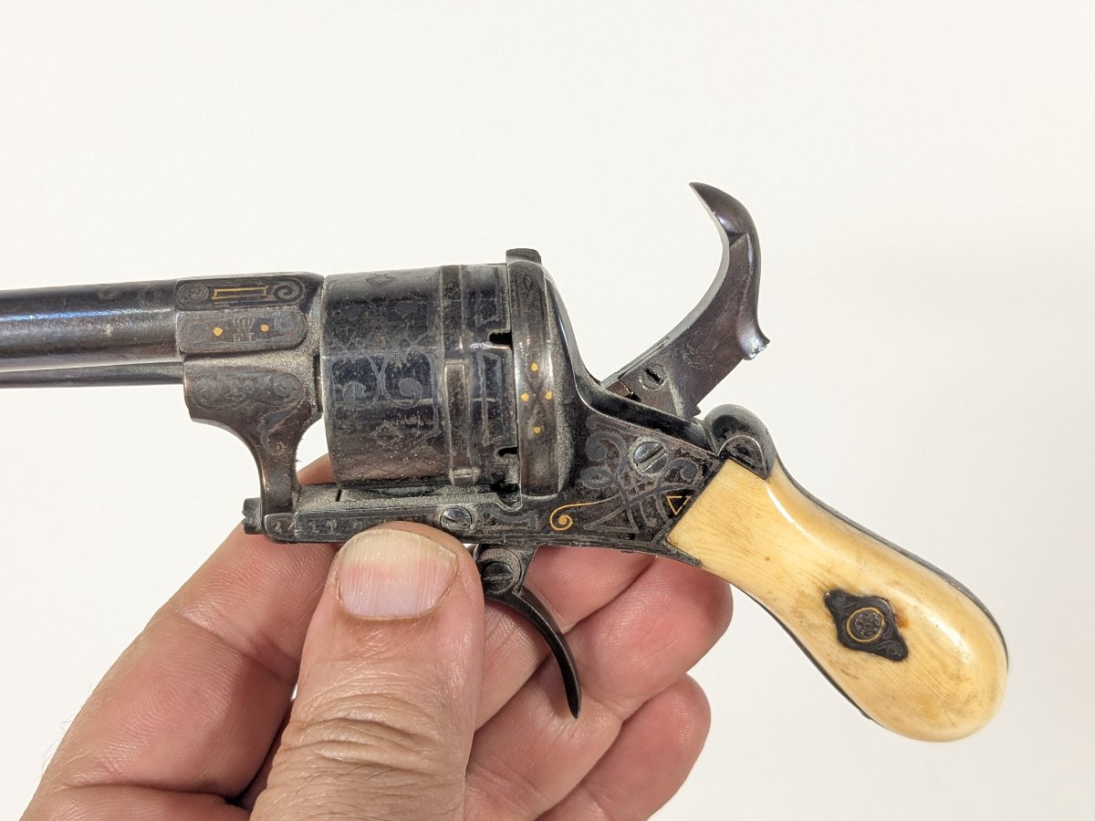 Small Lady's Pistol Circa 1870 - Gold Inlays-photo-5
