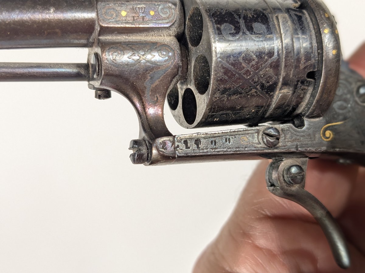 Small Lady's Pistol Circa 1870 - Gold Inlays-photo-6