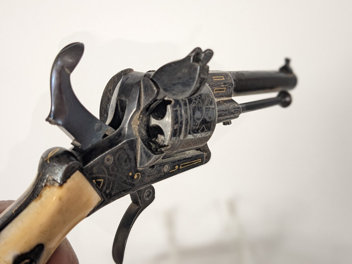 Small Lady's Pistol Circa 1870 - Gold Inlays-photo-8