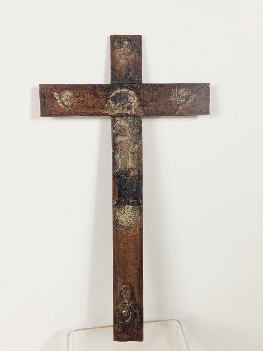 Crucifix peint double face - Italie XVIIIe siècle-photo-2