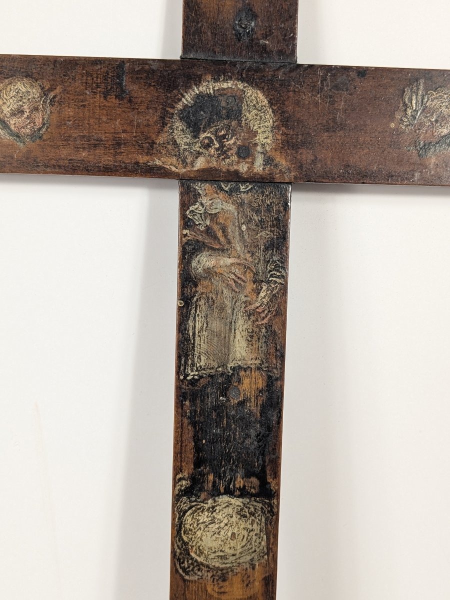 Crucifix peint double face - Italie XVIIIe siècle-photo-1