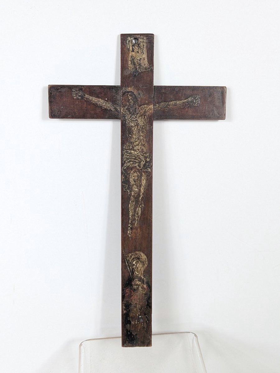 Crucifix peint double face - Italie XVIIIe siècle