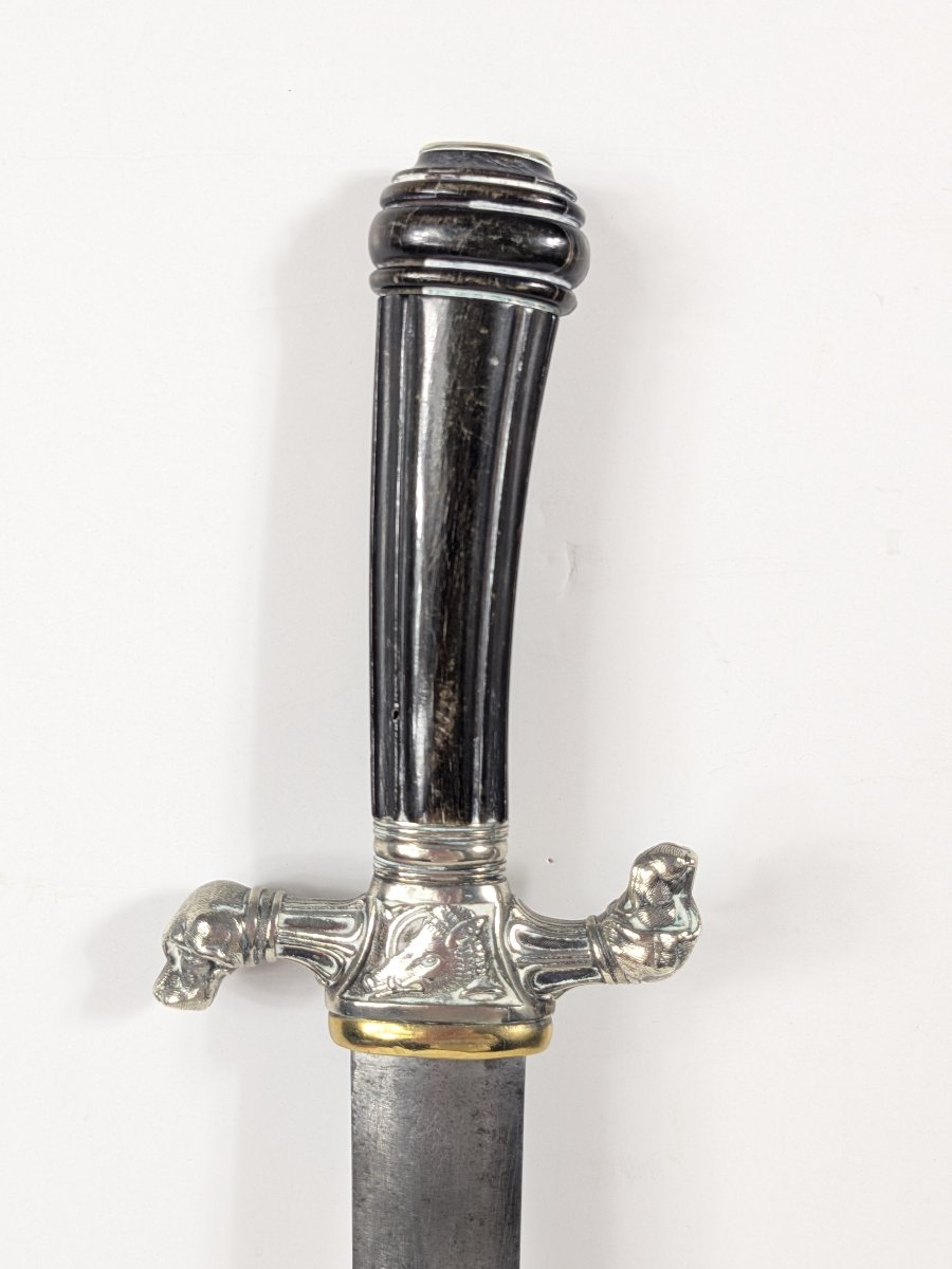 Hunting Dagger - Inverted Dog Heads - Circa 1850-80 - 62.5 Cm-photo-2