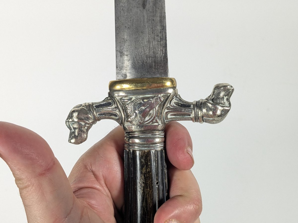 Hunting Dagger - Inverted Dog Heads - Circa 1850-80 - 62.5 Cm-photo-3