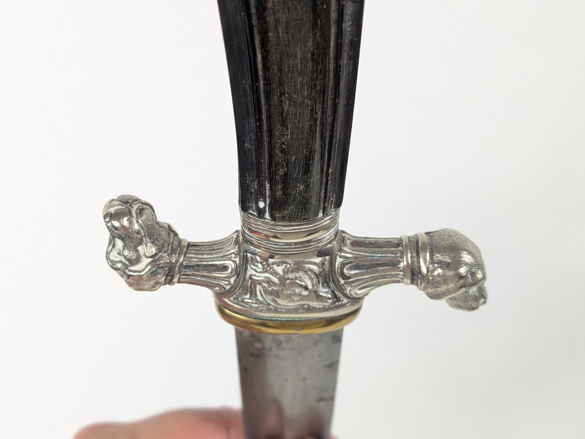 Hunting Dagger - Inverted Dog Heads - Circa 1850-80 - 62.5 Cm-photo-5