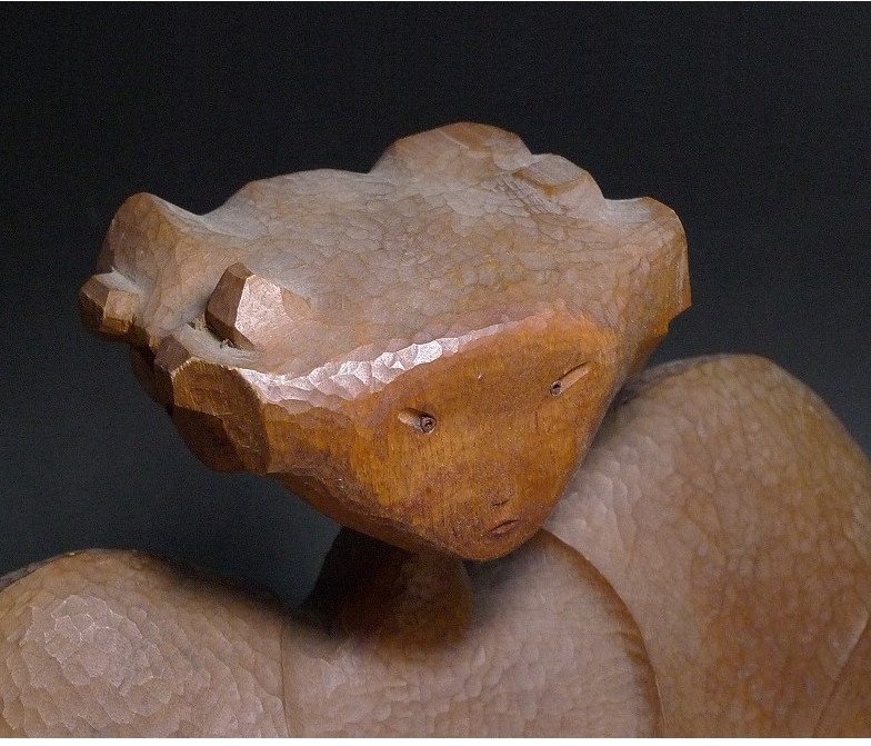 Character With Bird - Vintage Sculpture 1970-80 #-photo-2