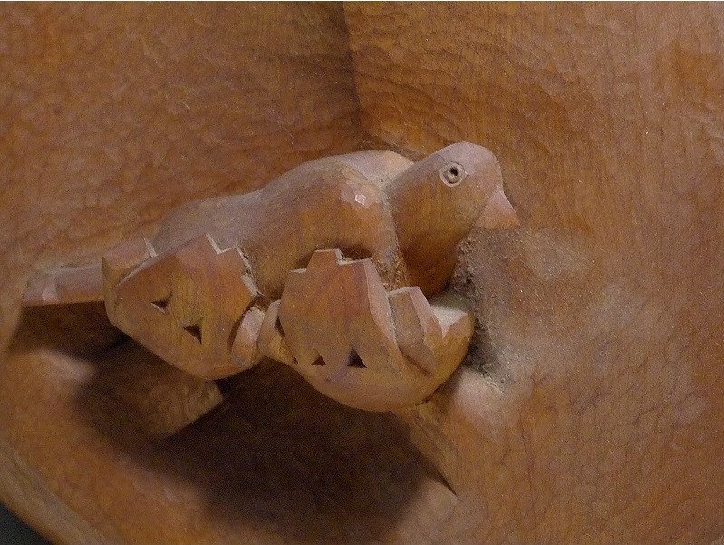 Character With Bird - Vintage Sculpture 1970-80 #-photo-1