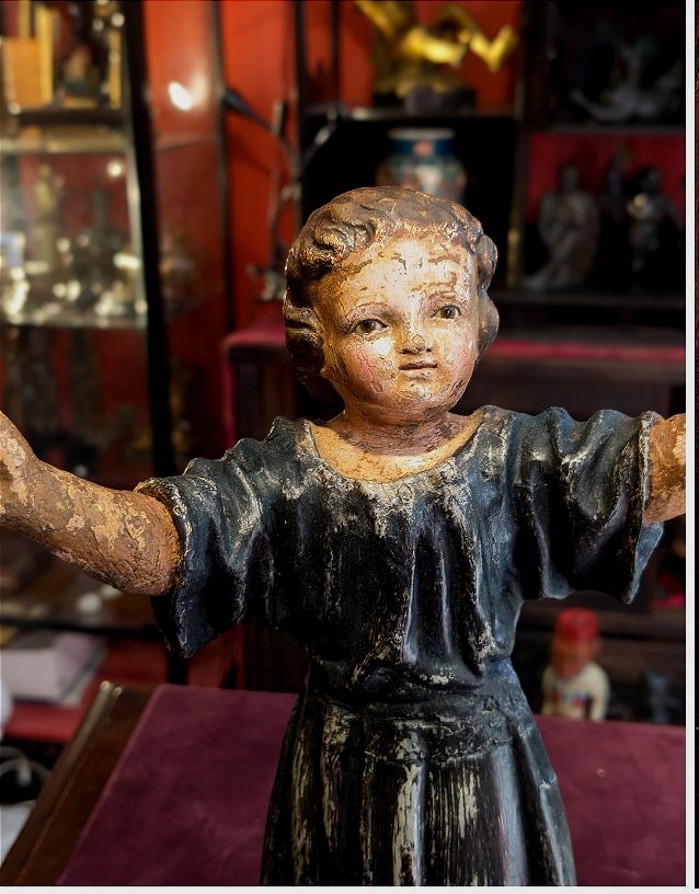 Jésus enfant - bois sculpé XVIIIe siècle -photo-2